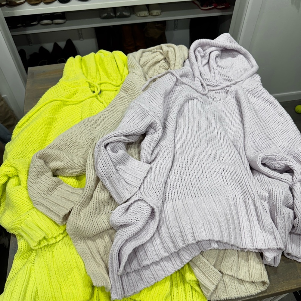 3 Aerie Chenille Hoodie Sweaters